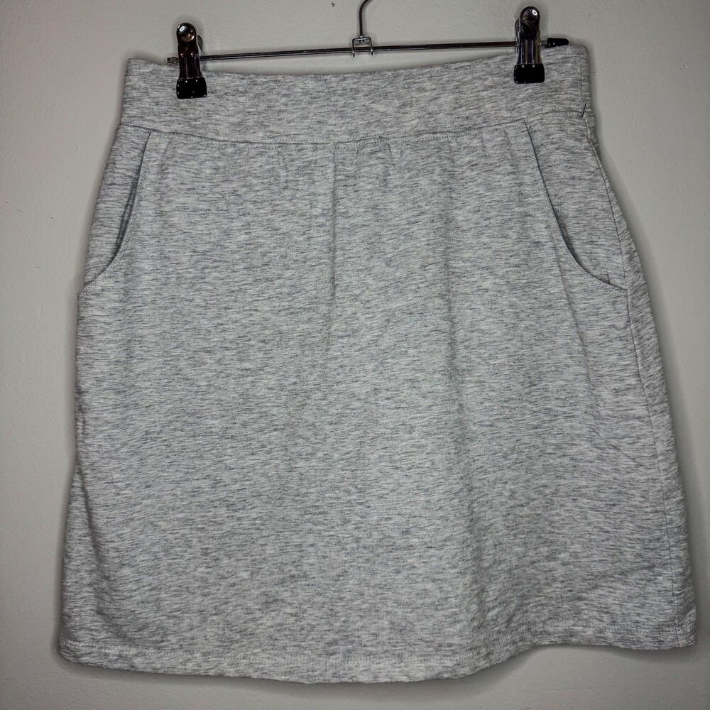D&Co Essentials Heather Grey Sweatshirt Skort Pockets Size XS